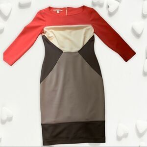 Size 4 Colour Block Maggy London Midi Dress